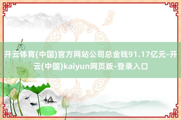 开云体育(中国)官方网站公司总金钱91.17亿元-开云(中国)kaiyun网页版-登录入口