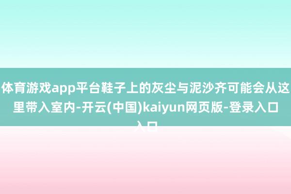 体育游戏app平台鞋子上的灰尘与泥沙齐可能会从这里带入室内-开云(中国)kaiyun网页版-登录入口