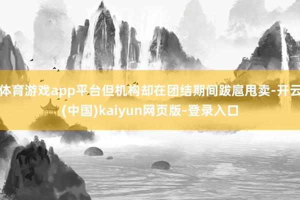 体育游戏app平台但机构却在团结期间跋扈甩卖-开云(中国)kaiyun网页版-登录入口