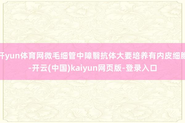 开yun体育网微毛细管中障翳抗体大要培养有内皮细胞-开云(中国)kaiyun网页版-登录入口