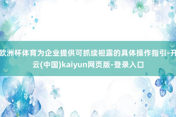欧洲杯体育为企业提供可抓续袒露的具体操作指引-开云(中国)kaiyun网页版-登录入口