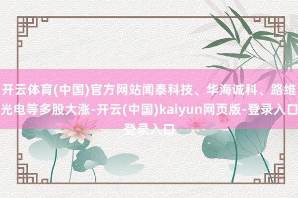 开云体育(中国)官方网站闻泰科技、华海诚科、路维光电等多股大涨-开云(中国)kaiyun网页版-登录入口